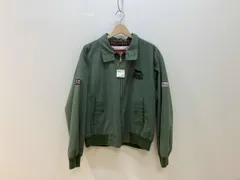 LONSDALE ロンズデール ハリントンジャケット ジップアップブルゾン L カーキ 裏地チェック柄 リブ毛玉有り メンズ アウター 古着