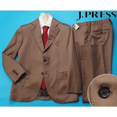 J7087超美品 ビームスF 22SSウールリネンソリッドスーツ ブラウン 44