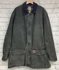 Carhartt カーハート ダックジャケット ブランケットライナー 古着 00s カバーオール モスグリーン ダックキャンバス生地 メンズ冬