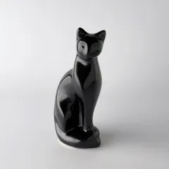 英国 ヴィンテージ 陶器 猫 オブジェ 黒猫 ブラックキャット フィギュリン 置物 セラミック インテリア ディスプレイ イギリス 98143
