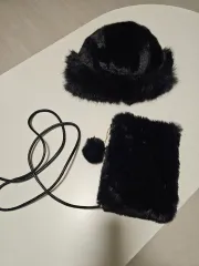 ファー帽子+ファーバッグ セット
