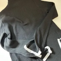 ブラックアウト　BLACKOUT　アシンメトリー配色リブニット モードデザイン