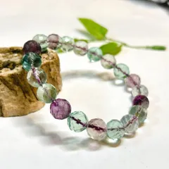 【E17608】フローライトブレスレット　8㎜　Fluorite bracelet 天然石＊アクセサリー　パワーストーン　クリスタルワールド