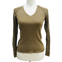 【美品】BEIGE, レディース長袖ニット 羊毛100％ フロント:ベージュ系 バック:ブラック サイズ2【ZK71】