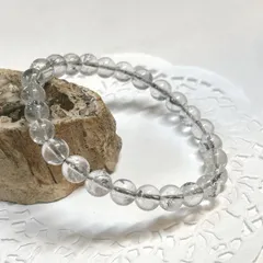 【E17806】スティブナイトinクォーツ8㎜　ブレスレット　Stibnite in Quartz bracelet