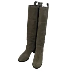 L’autre Chose ロートレショーズ イタリア製 本革スエード ロングブーツ 37 グレージュ ヒール9cm