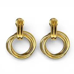 MONET モネ　ヴィンテージ 3連フープイヤリング　ゴールド