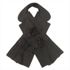 11ss コムコム コムデギャルソン COMME des GARCONS 製品染め エステル ジレ マフラー ベスト ストール 襟付き 黒 ブラック レディースのサムネイル