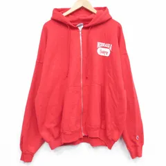 XL/古着 チャンピオン champion長袖 フルジップ スウェット パーカー メンズ 00年代 00s ネブラスカ ハスカーズ 大きいサイズ 赤 25dec06