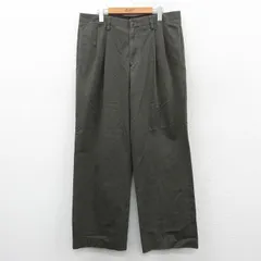 W35/古着 エディーバウアー チノ パンツ チノパン メンズ コットン 濃緑系 25dec06