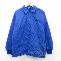 L/古着 ヒルトン 長袖 ナイロン ジャケット メンズ 90年代 90s アメリカンツール USA製 青 内側ボア 25dec06