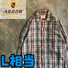 T7448 ARROW ネルシャツ　70's USA製　古着
