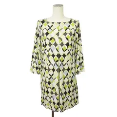 モディファイ Modify チュニック 総柄 七分袖 40 黄緑系