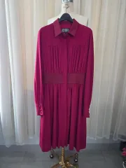 LUBA ワイン シャツカラー ウエストゴム プリーツ ONE PIECE デザイン室 サンプル分