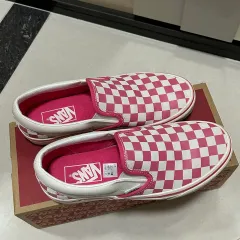 VANS チェッカーボード スリッポン ピンク TRUE 白 240