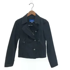 BURBERRY バーバリーブルーレーベル ショートコート サイズ:36 メタルボタン/ノバチェック切替/ライダース    ブラック レディース / 241007003788