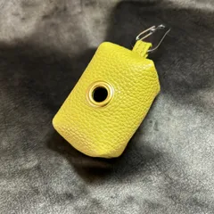 携帯ゴミ袋　ポーチ　高級　革　グリーン