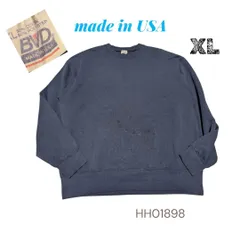 USA製BVD無地スウェットトレーナーXLネイビーHH01898