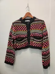 ザラ パターン クロップド カーディガン