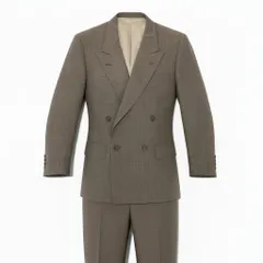 16a27 Burberrys バーバリーズ スーツセットアップ ダブルブレスト テーラードジャケット スラックスパンツ 94-84-165 AB4 ブラウン ウール100％ メンズ 男性用o07t