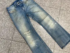 ★DIESEL ZATINY ディーゼル ザタイニー W27 L30 ダメージ デニム ジーンズ イタリア製 WASH 0071J ブーツカット レディース ユニセックス 中古品 ■管理2M171