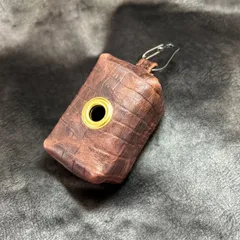 携帯ゴミ袋　ポーチ　高級　革　ワニ柄