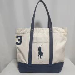 POLO RALPH LAUREN ラルフローレン 大容量 刺繍ロゴ ビッグポニー キャンバス トートバッグ