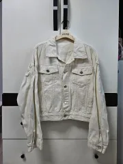 アイボリー コットン ボタン ジャケット