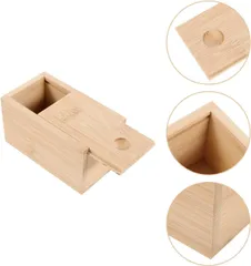 【お買い得　2個セット】桐 エサ箱 木製 釣り餌ボックス 小型 エサ箱ベイト 釣り ルアーケース 開閉式 多機能 ルアー用 （9x5.1cm）a-451