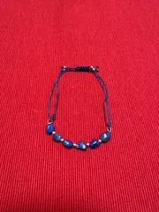 天然石(紺)6石ブレス(ヒモ物)