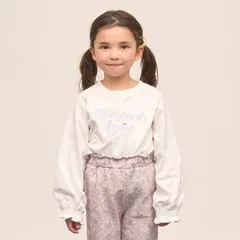 【速乾・UV・型崩れしない】【ムテキT】ロゴ刺しゅうシャーリングスリーブトップス　Lycee mine　 3061202　オフホワイト