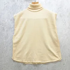 SELECT MOCA  セレクトモカ リンキング タートル ニット ベスト サイドオープン ハイネック ベージュ Fサイズ 〇◇