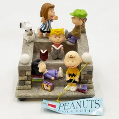 【未使用】WESTLAND フィギュア PEANUTS COLLECTION Kids on Stairs スヌーピー 8652 ピーナッツ