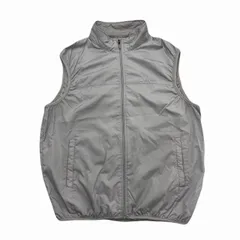 ファーストダウン ナイロンベスト メンズ 3L グレー 薄手 防寒 アウター 大きめ