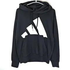 【未使用】アディダス エッセンシャルズ ビッグロゴ フレンチテリーパーカー プルオーバー スウェット M ブラック IN6164 メンズ ADIDAS