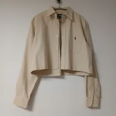 ポロ ラルフローレン クロップド シャツ ベージュ