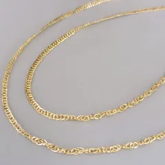 18金 K18 スクリューネックレス 中空 男女兼用 1.37g 47㎝ E264