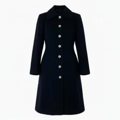 16a27 D&G DOLCE&GABBAN ディー&ジー ドルチェアンドガッパーナ チェスターコート ロングコート 裏地花柄 イタリア製 26/40サイズ ブラック レディース 女性用o07tのサムネイル