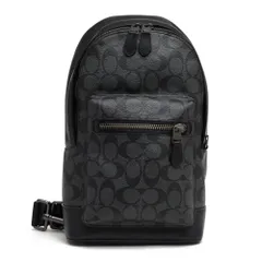 コーチ／COACH バッグ ショルダーバッグ 鞄 メンズ 男性 男性用 PVC レザー 革 ブラック 黒  2853 West Pack In Signature Canvas Charcoal Black シグネチャー柄 ボディバッグ