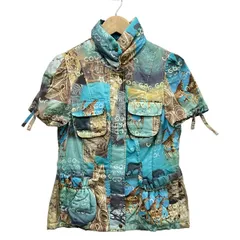 イタリヤ ジャケット サイズ11 M レディース美品  - 679711-1G01 ブルー×ライトブルー×マルチ 半袖/肩パッド/オールシーズン