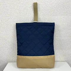 キッズ シューズケース バッグ 上履き入れ 上履き袋 キルト生地 キルティング 子ども用 入園 入学準備 無地 シンプル 紺 ネイビー YAW_NV3