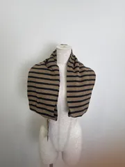 R00921　ORCIVAL オーシバル｜Border Muffler ボーダーマフラー｜Brown ブラウン｜Black ブラック｜毛100％｜レディース｜Y2K｜90S｜古着｜アメカジ｜USA古着｜ヴィンテージ｜今期トレンド｜フォロー割