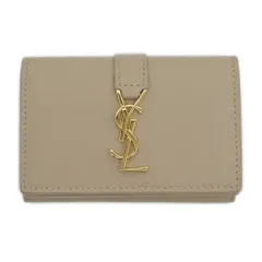 【名東】サンローラン オリガミ タイニーウォレット ベージュ コンパクト 財布 レザー 三つ折り財布 669959 レディース 女