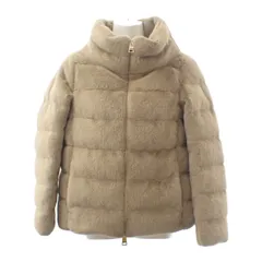 ヘルノ Herno エコファー ショートダウン 40 PI1166D-12354-2155 ダウンジャケット ポリエステル ベージュ レディース【中古】【Aランク】