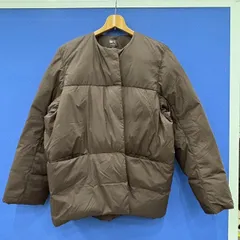 ■UNIQLO U C ノーカラーダウンジャケット ブラウン XL メンズ