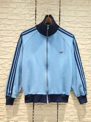 80s adidas アディダス トラックジャケット デサント製 トレフォイル 青タグ