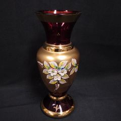 ボヘミアングラス 金彩ハイエナメル花瓶 高さ20.5㎝ - メルカリ