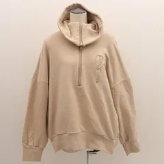 FICTION /フィクション ◆ハーフジップスウェット/ベージュ/フリーサイズ F21AU-TP01 レディースファッション