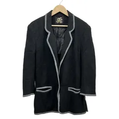 伊太利屋/GKITALIYA(イタリヤ) ジャケット サイズフリー レディース - 274025 黒×グレー ニットテーラードジャケット