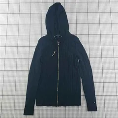 ◇ Θ トミー ヒルフィガー TOMMY HILFIGER ジップアップパーカー ネイビー S レディース E  【1601150030665】